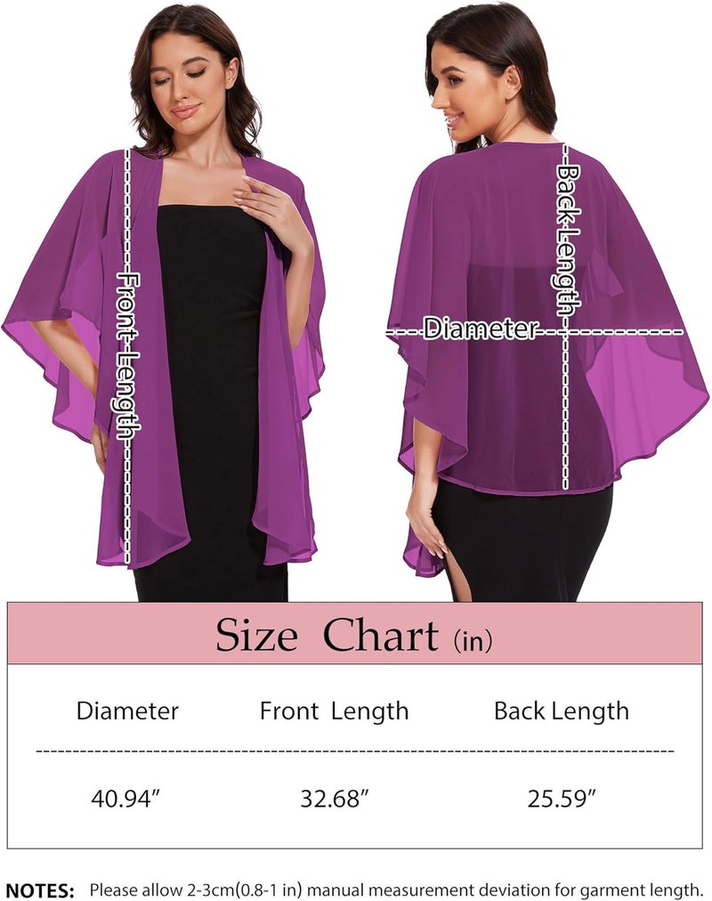 CHICGAL Shawls and Wraps for Evening Dresses Sheer Womens Chiffon Scarf Wedding Bridal Cover Up - Image 4